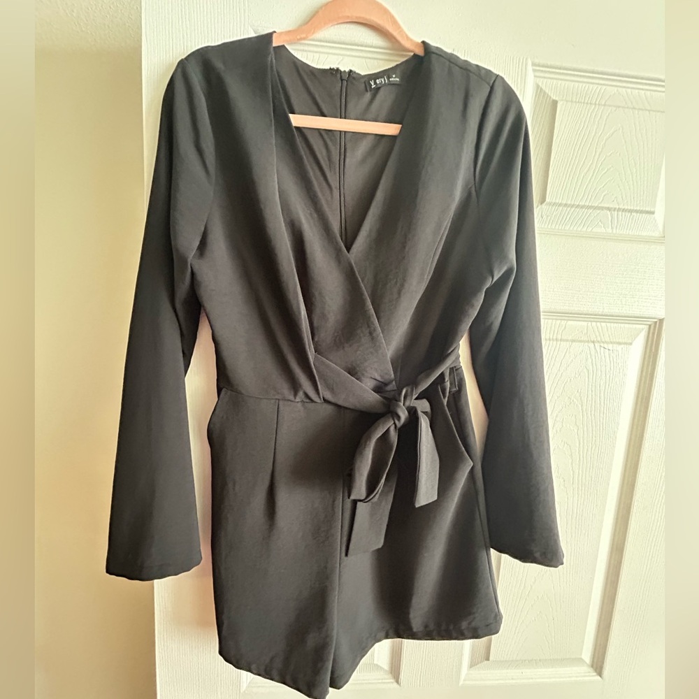 Black Long Sleeve Romper